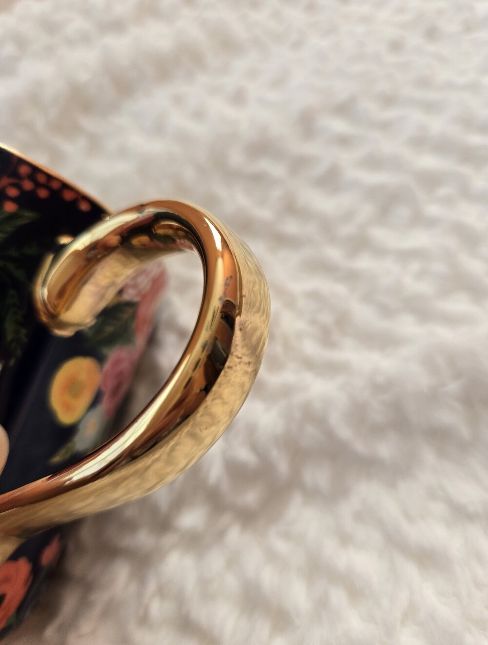 Floral Navy L Mug with Gold Handle, Rifle Paper Co For Anthropologie - Picture 4 of 6